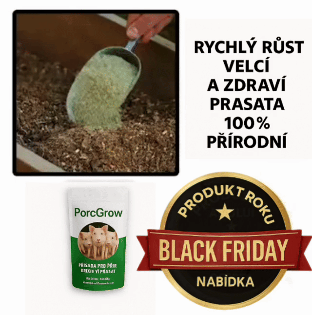 Přírodní doplněk pro podporu růstu prasat