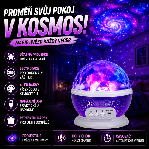 Otočný Hvězdný Projektor StarCosmos™